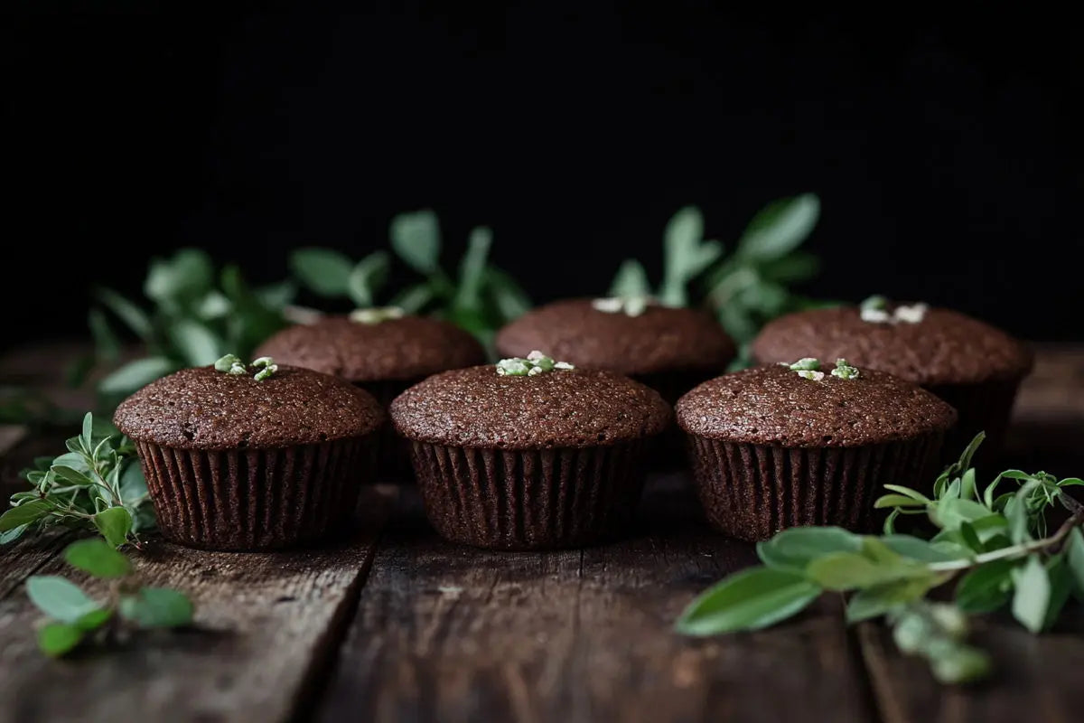 6_ginger_olasses_muffins_on_the_wooden-surface_decorated_with_leafs
