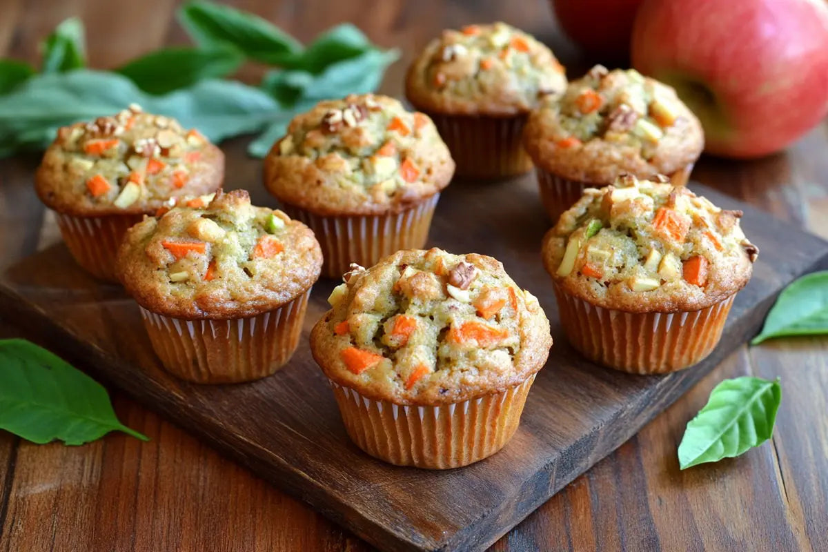 seven_morning_glory_muffins_on_the_wooden_tray_decorated