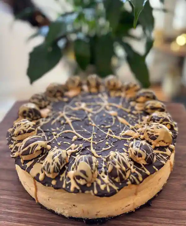 Peanut Butter Cheesecake on wooden table decor for delivery in Ottawa