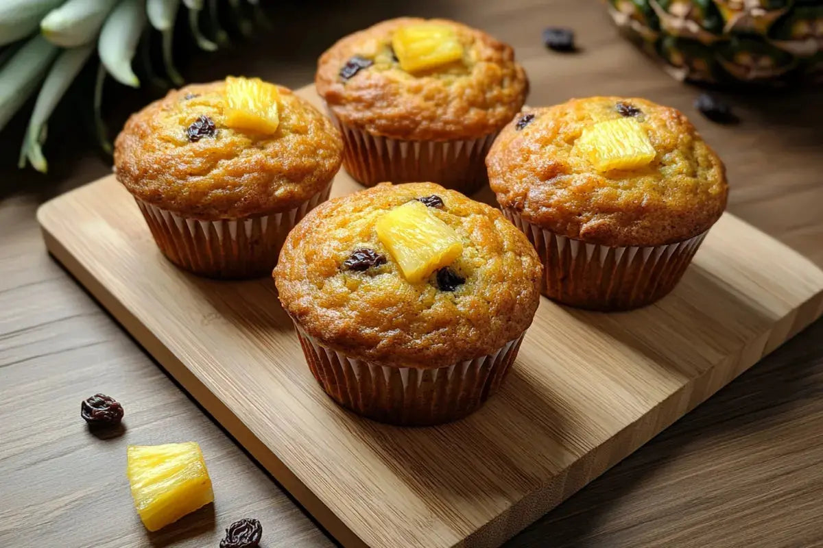 Pineapple Raisin Trio Muffins MiMi DeLights